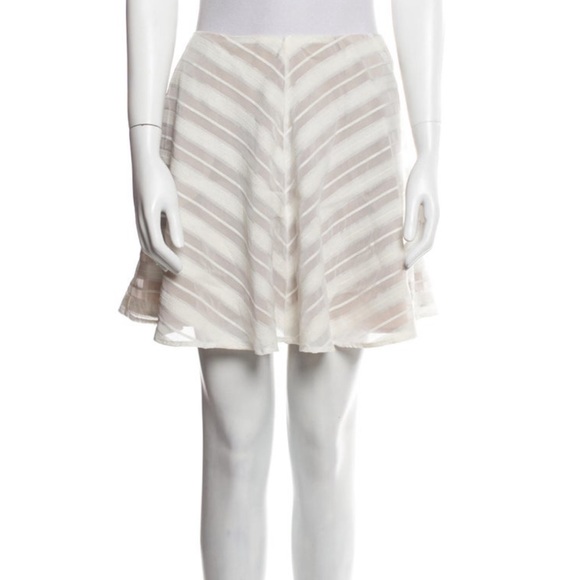 For Love and Lemons Small S Alessandra Striped White Mini Skirt - Picture 2 of 5